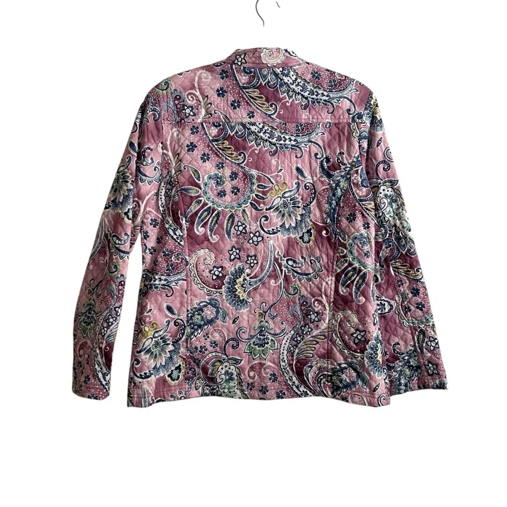 Alfred Dunner Purple Pink Paisley Quilted Zip Up Jacket Size 8 - Picture 5 of 5